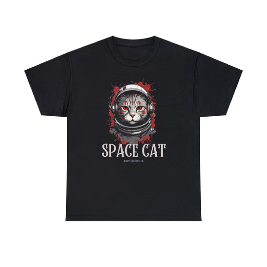 Cosmic Cat Spacewalk Astronaut T-shirt