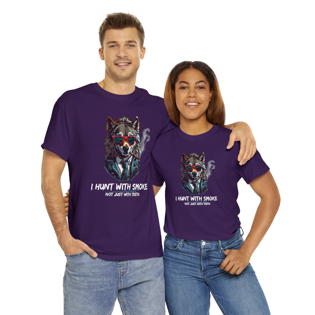 Cool Wolf Legend T-Shirt - I Hunt With Smoke Not Just With Teeth