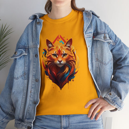 Flame Spirit Cat T-Shirt - Wildfire Whiskers