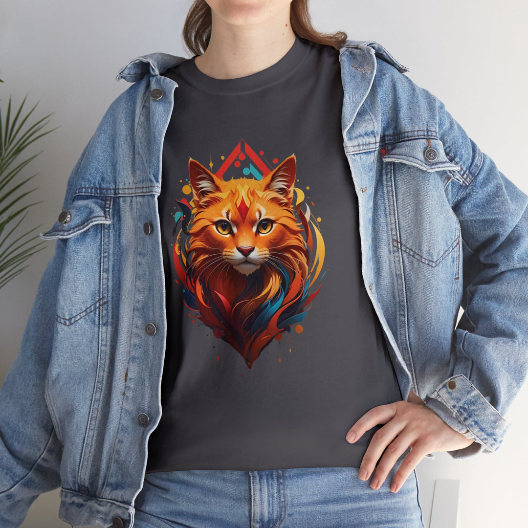 Flame Spirit Cat T-Shirt - Wildfire Whiskers