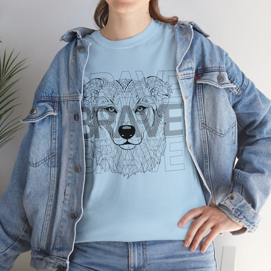 Brave Dog Tribal Canine T Shirt - Mythical Mutt