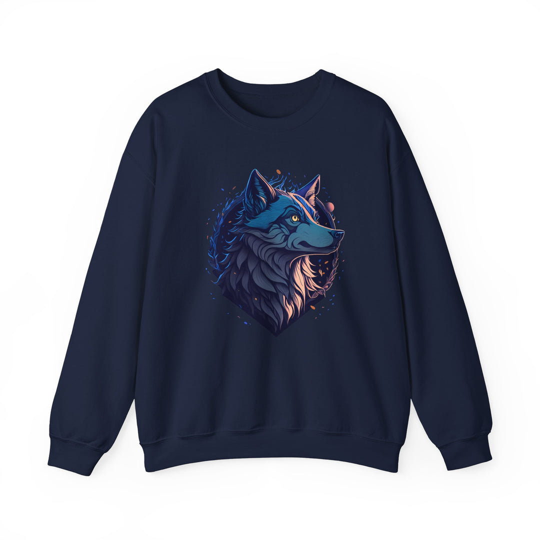 Lone Wolf Majesty Sweatshirt- Vibrant Wilderness