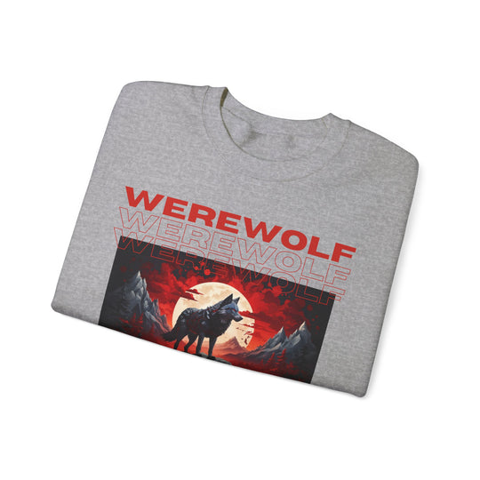 Blood Moon Werewolf Sweatshirt- Moonlit Mountain Lore