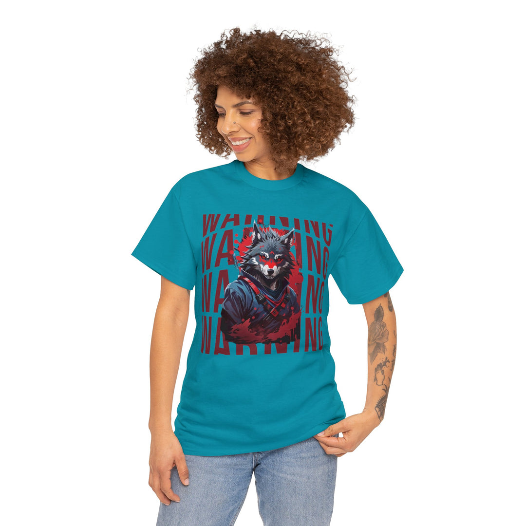 Warning! Warrior Wolf T-shirt - Majestic Wolf