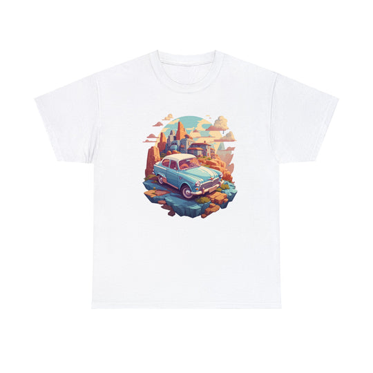 Vintage Car Sky City T-shirt - Vintage City Fashion