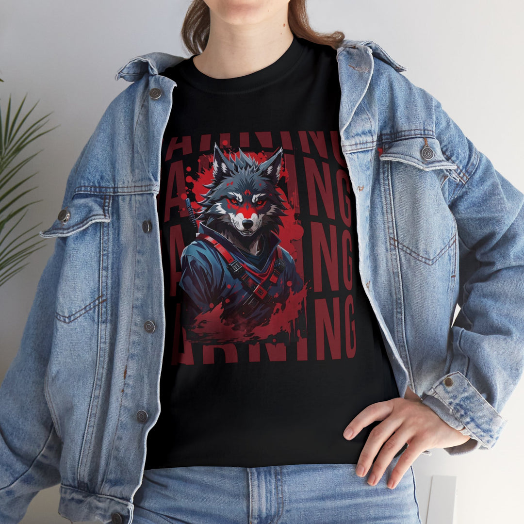 Warning! Warrior Wolf T-shirt - Majestic Wolf