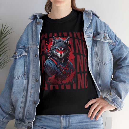 Warning! Warrior Wolf T-shirt - Majestic Wolf