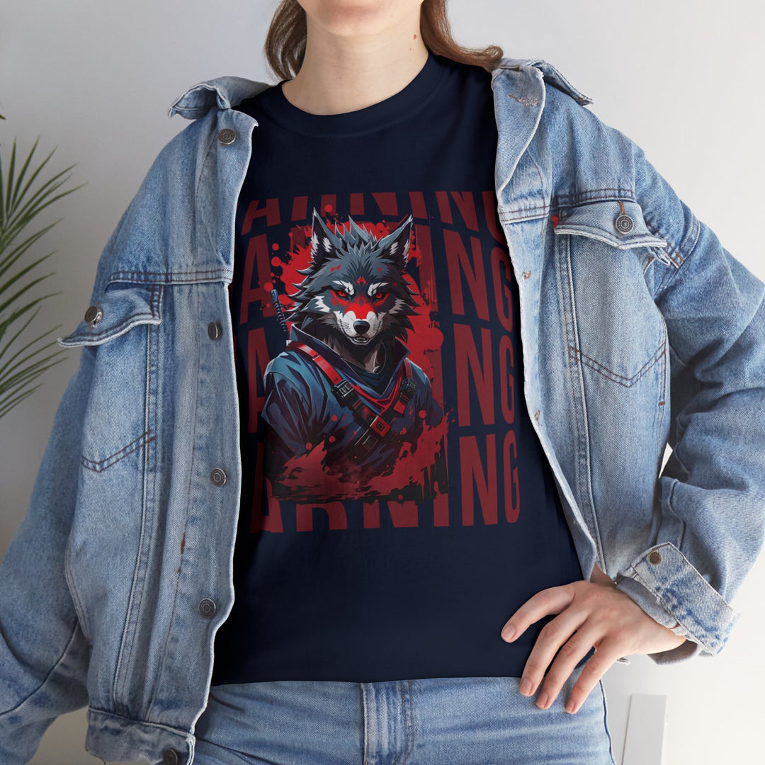 Warning! Warrior Wolf T-shirt - Majestic Wolf