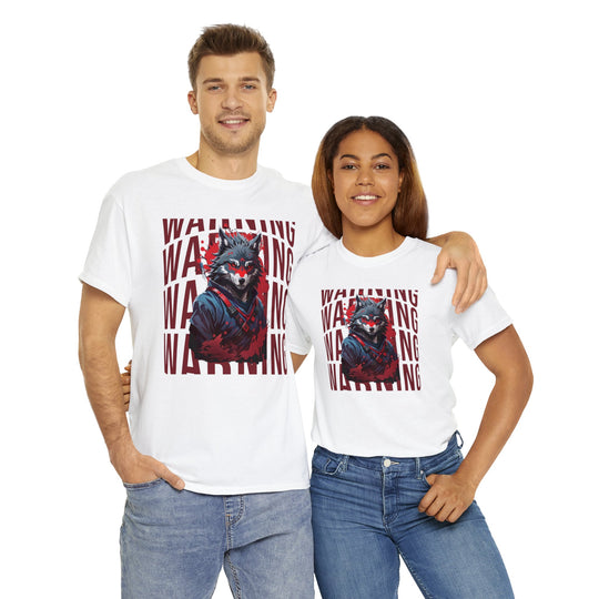 Warning! Warrior Wolf T-shirt - Majestic Wolf