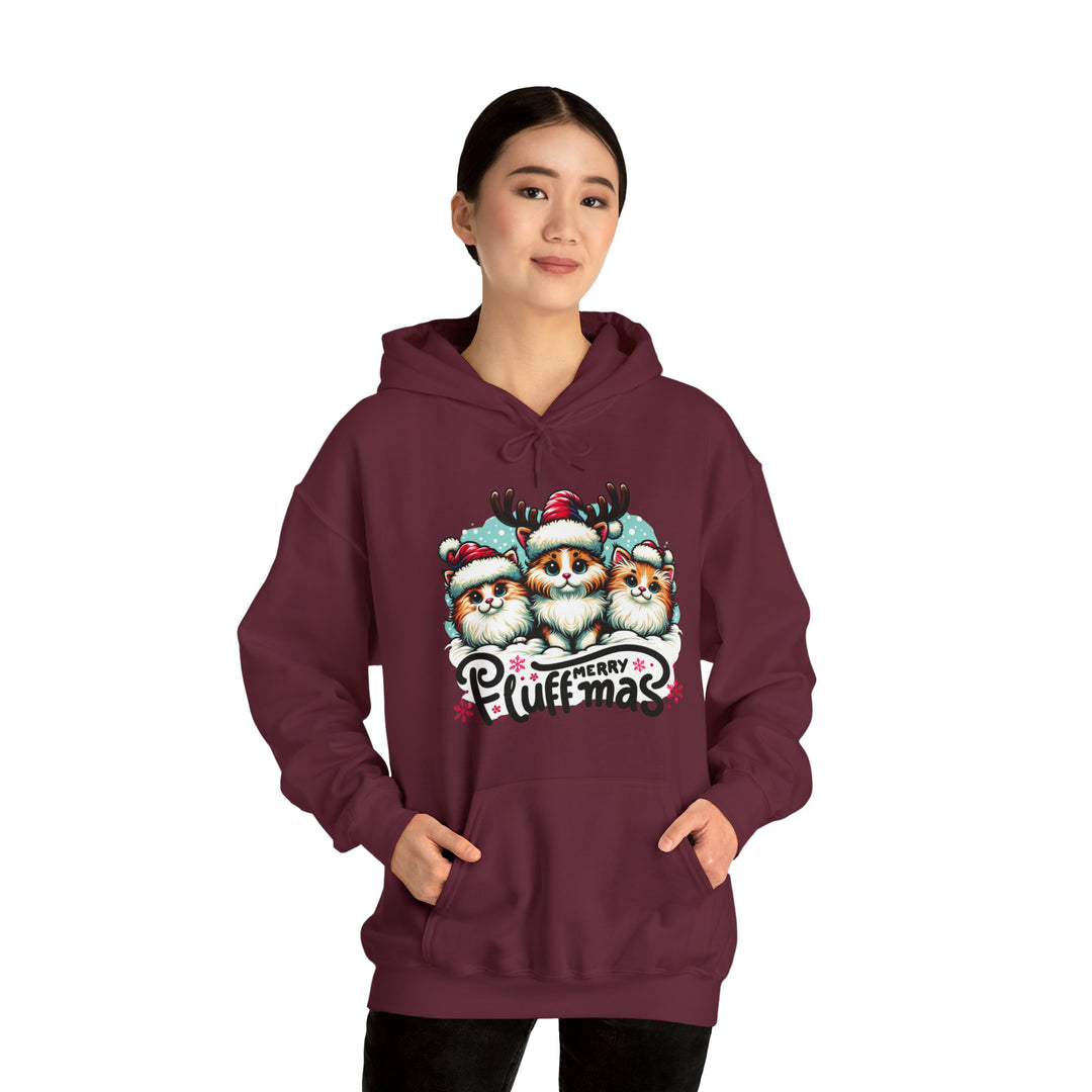 Merry Fluffmas Christmas Unisex Hoodie - Wave Fusions