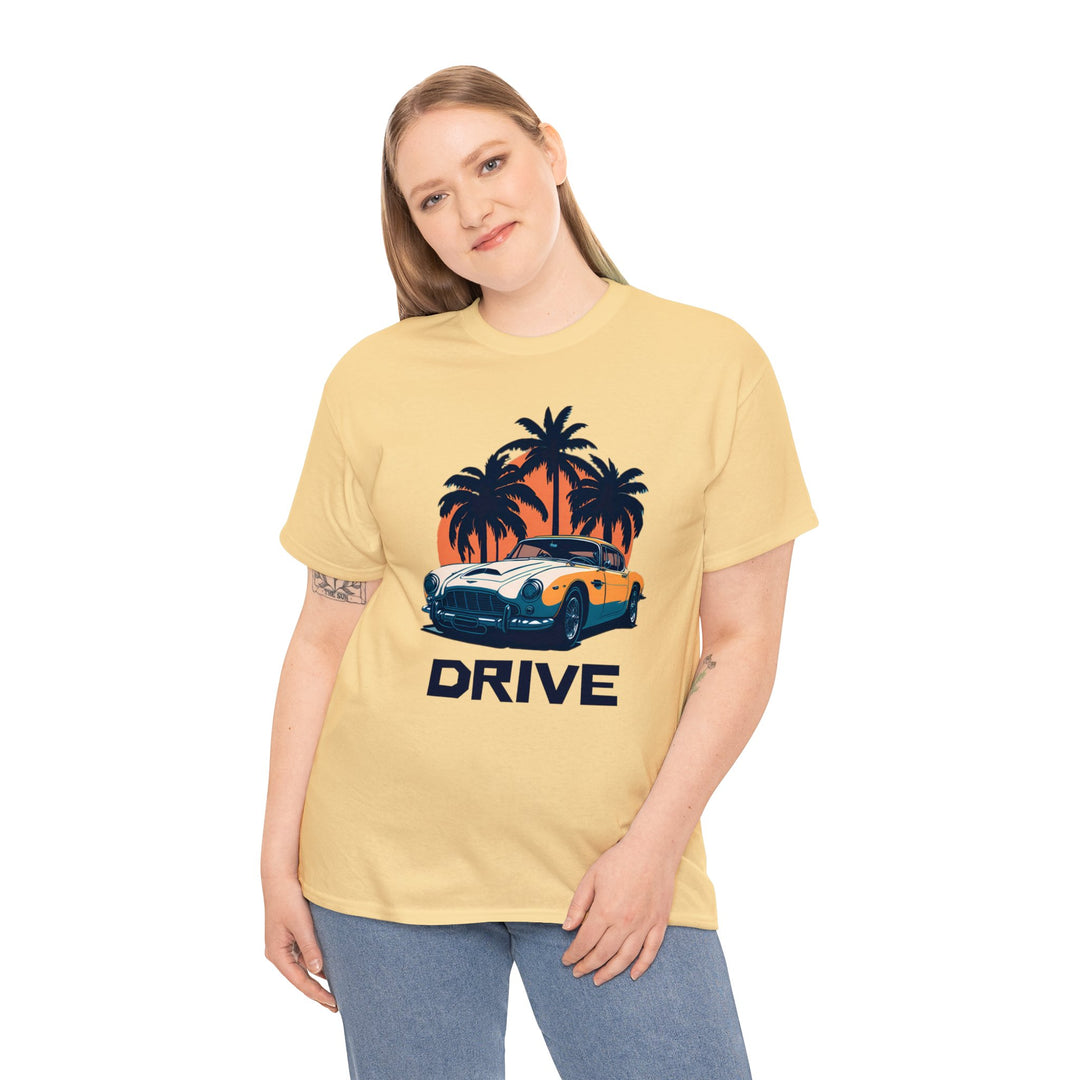 Drive in Paradise Classic Car Tropical T-shirt - Classic Sports Car Series