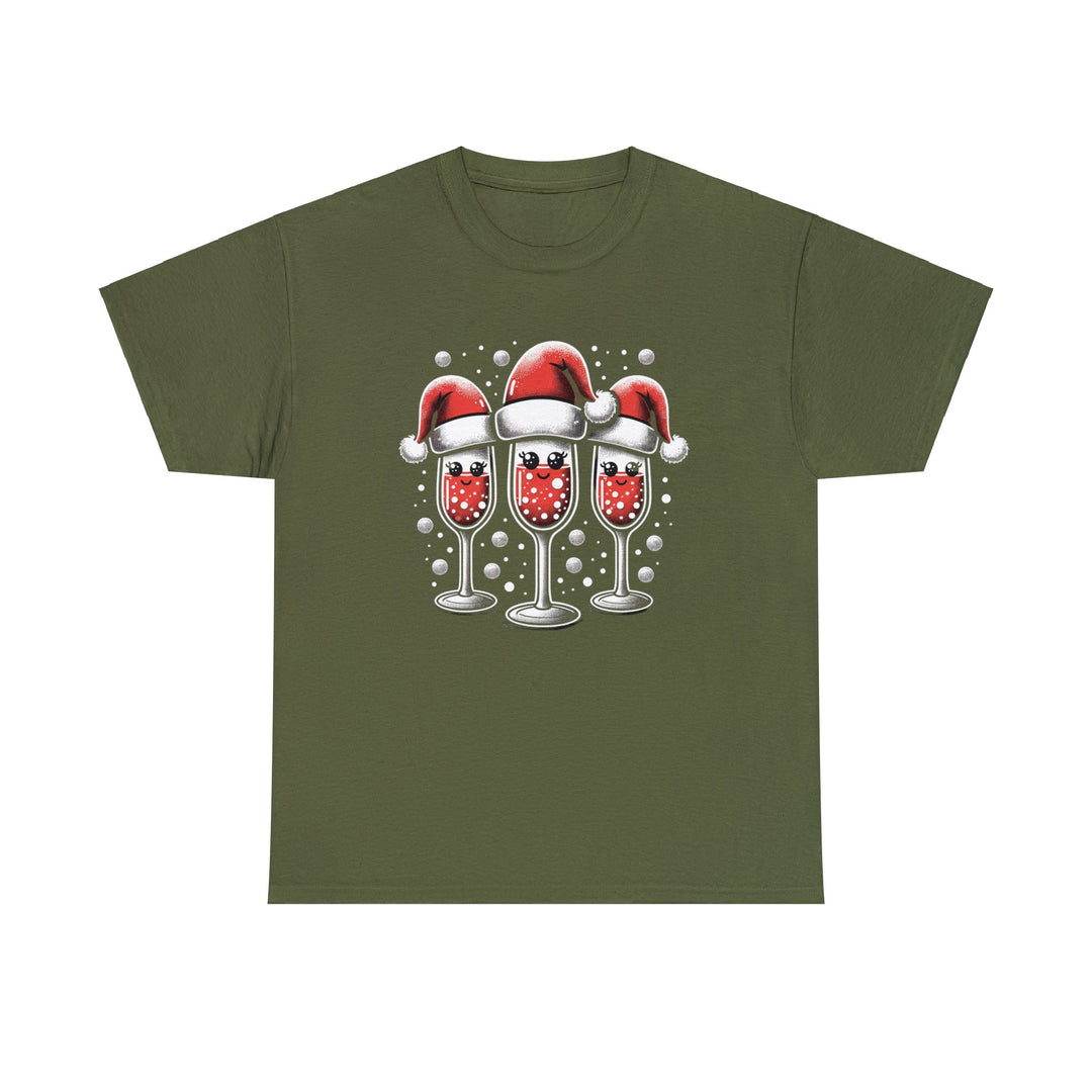 Santa's Toasty Cheers Unisex T Shirt - Wave Fusions