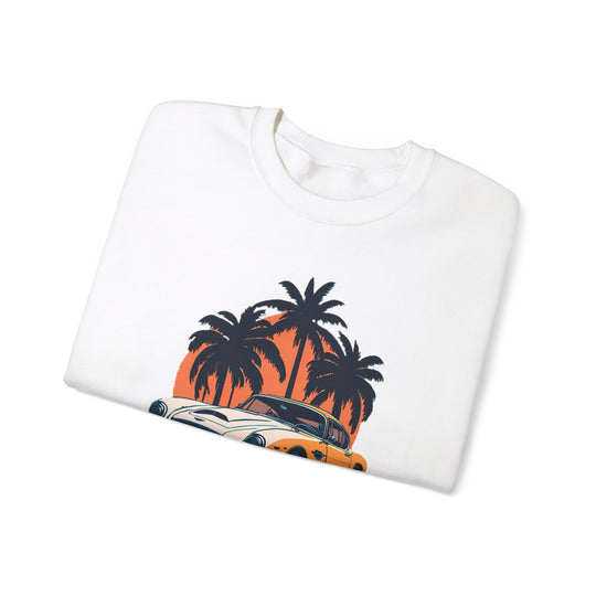 Drive in Paradise Classic Car Tropical Sweatshirt - Classic Sports Car Series