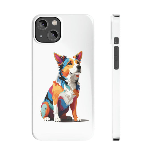 Sitting Dog Slim Phone Case - Wave Fusions