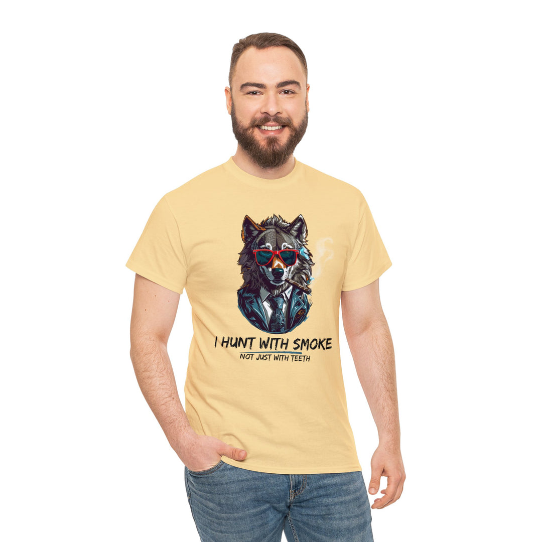 Cool Wolf Legend T-Shirt - I Hunt With Smoke Not Just With Teeth