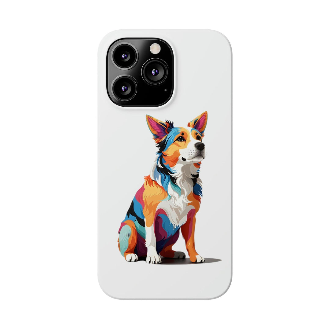 Sitting Dog Slim Phone Case - Wave Fusions