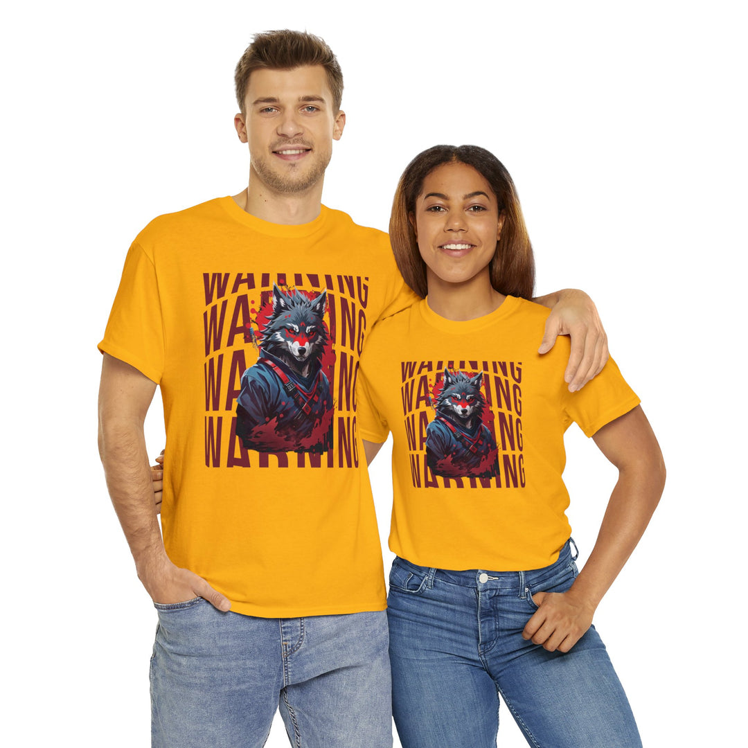 Warning! Warrior Wolf T-shirt - Majestic Wolf