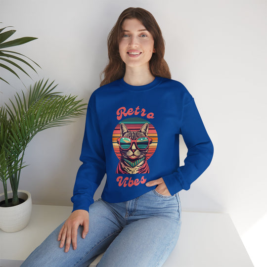 Cool Cat Retro Vibes Sweatshirt - Retro Radiance Edition