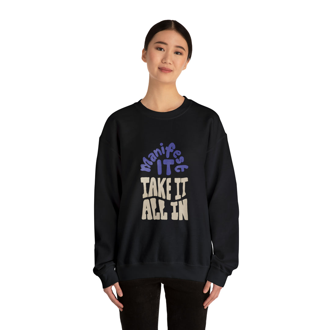 Manifest It Unisex Heavy Blend™ Crewneck Sweatshirt - Wave Fusions