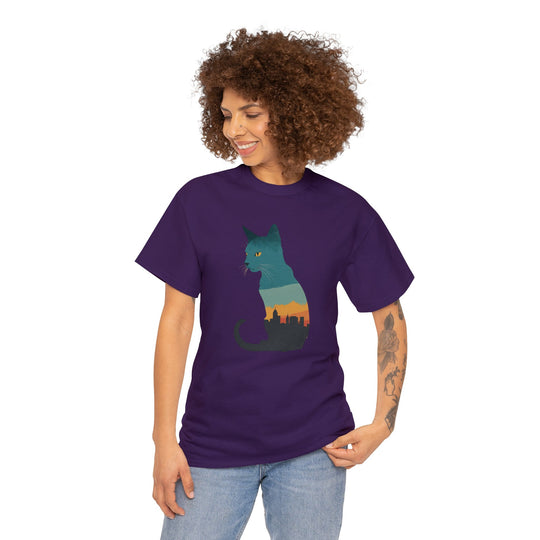 Cityscape Cat Hoodie T-shirt - Metropolitan Purr Line