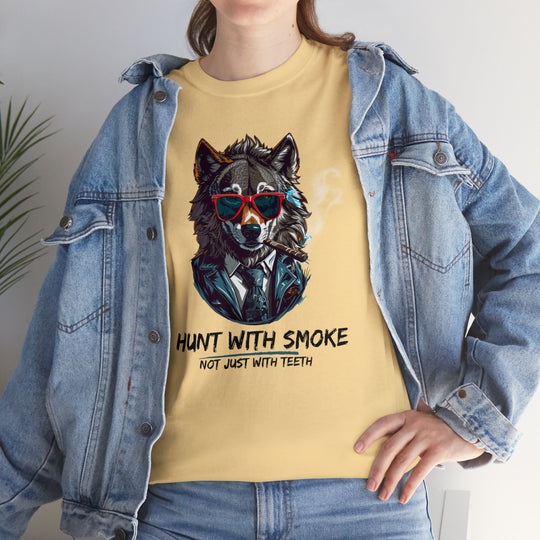 Cool Wolf Legend T-Shirt - I Hunt With Smoke Not Just With Teeth