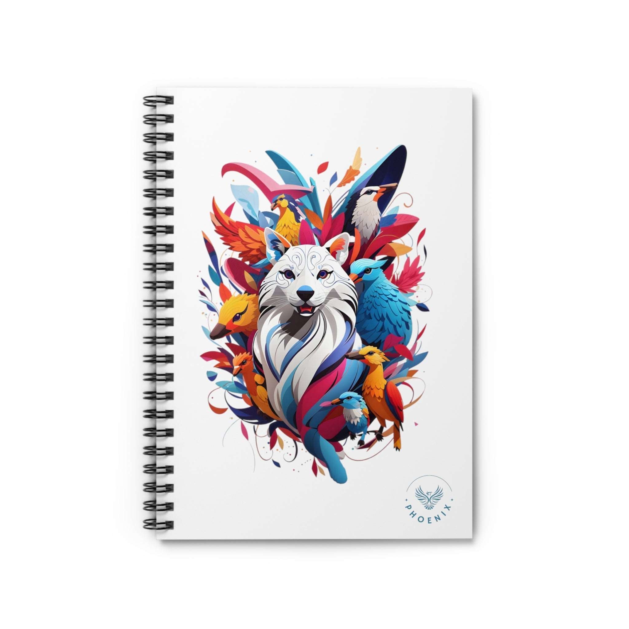 Dog and Phoenix Spiral Notebook - Ruled Line