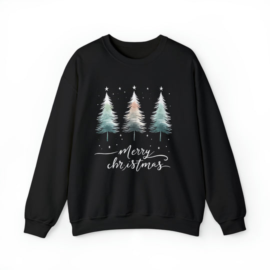 Starry Night Watercolor Christmas Trees Unisex Sweatshirt - Wave Fusions