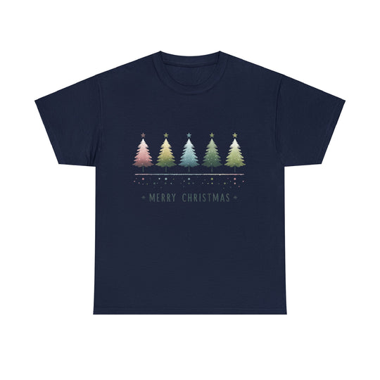 Pastel Forest Noel Christmas Trees Unisex T Shirt - Wave Fusions