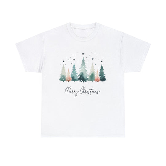 Star & Snow Cute Christmas Trees Unisex T Shirt - Wave Fusions