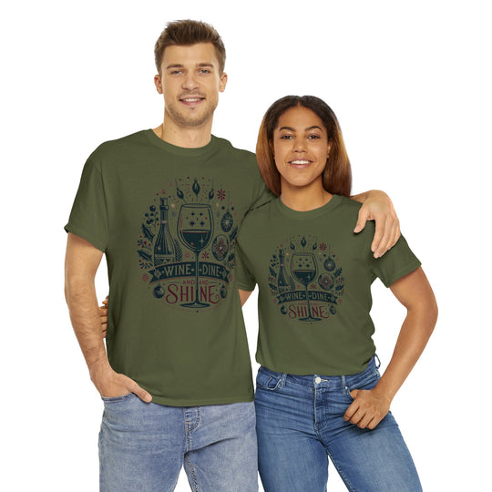 Wine, Dine And Shine Unisex T Shirt - Wave Fusions