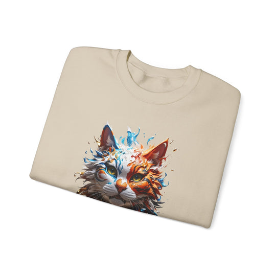 Marine Meow Aqua Purr Sweatshirt - Cat Splash