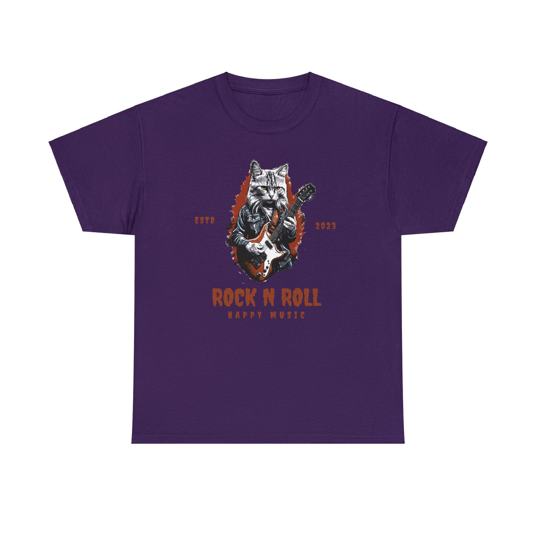 Rock N Roll Cat Guitarist T-Shirt - Happy Tunes