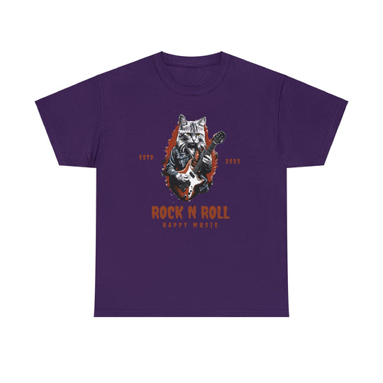 Rock N Roll Cat Guitarist T-Shirt - Happy Tunes