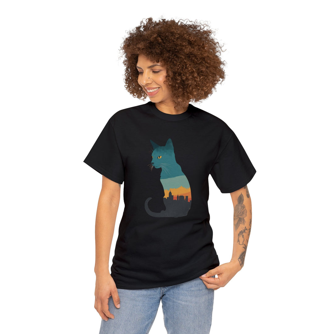 Cityscape Cat Hoodie T-shirt - Metropolitan Purr Line