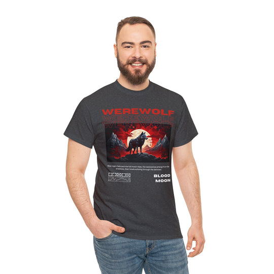 Blood Moon Werewolf T-Shirt - Moonlit Mountain Lore