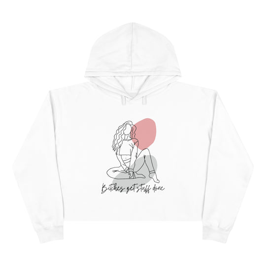 Line Art Crop Hoodie - Wave Fusions