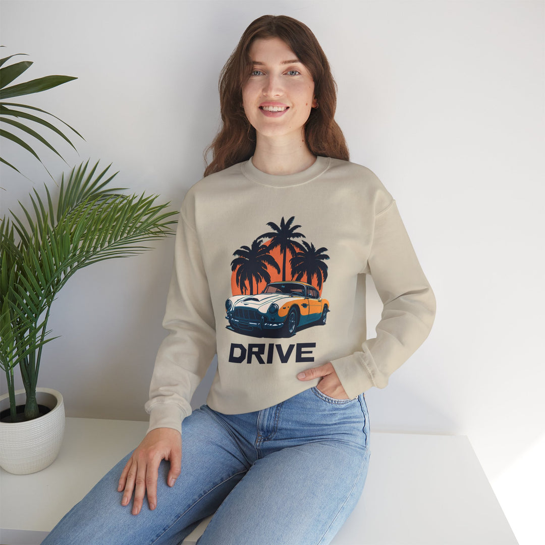 Drive in Paradise Classic Car Tropical Sweatshirt - Classic Sports Car Series