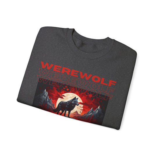 Blood Moon Werewolf Sweatshirt- Moonlit Mountain Lore