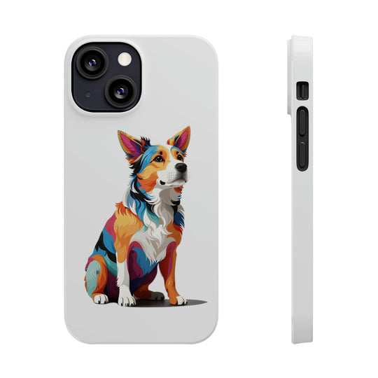 Sitting Dog Slim Phone Case - Wave Fusions