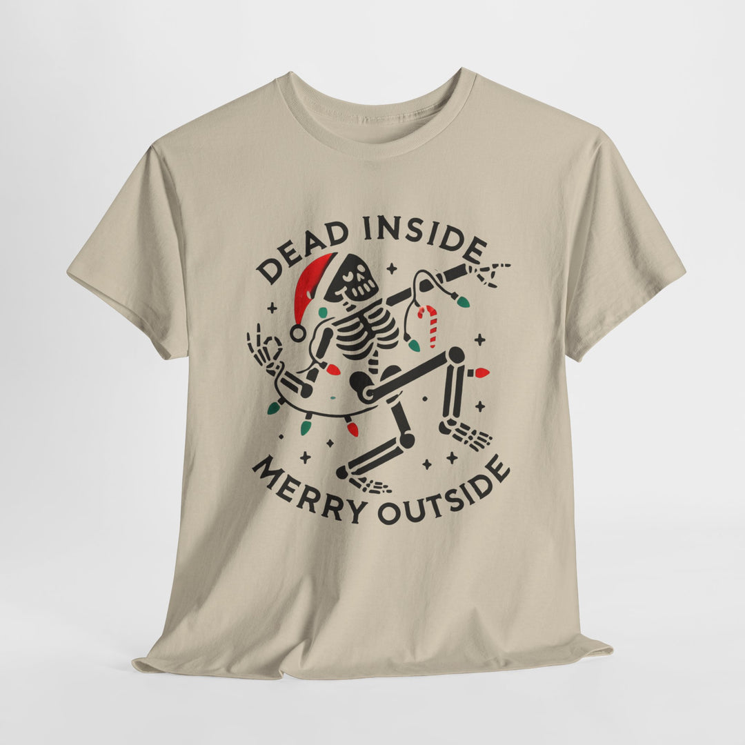 Dead Inside Merry Outside Skeleton Tee