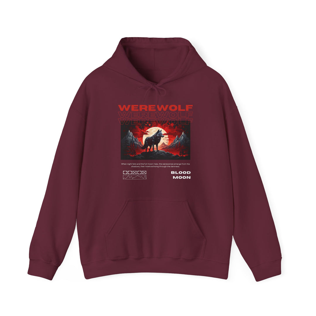 Blood Moon Werewolf Hoodie- Moonlit Mountain Lore