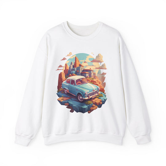 Vintage Car Sky City Sweatshirt - Vintage City Fashion