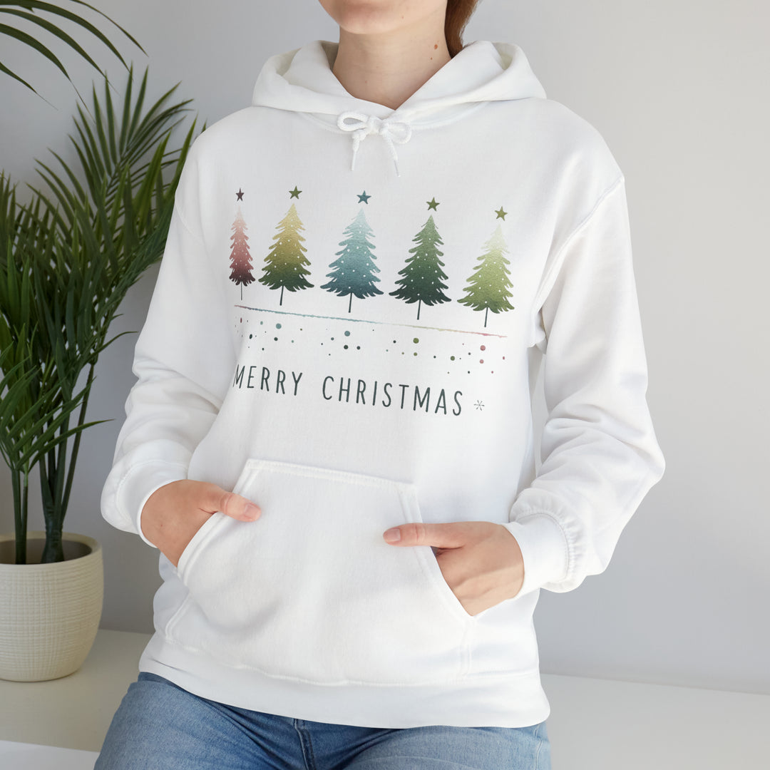 Pastel Forest Noel Christmas Trees Unisex Hoodie - Wave Fusions