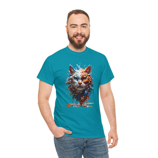 Marine Meow Aqua Purr T-shirt - Cat Splash