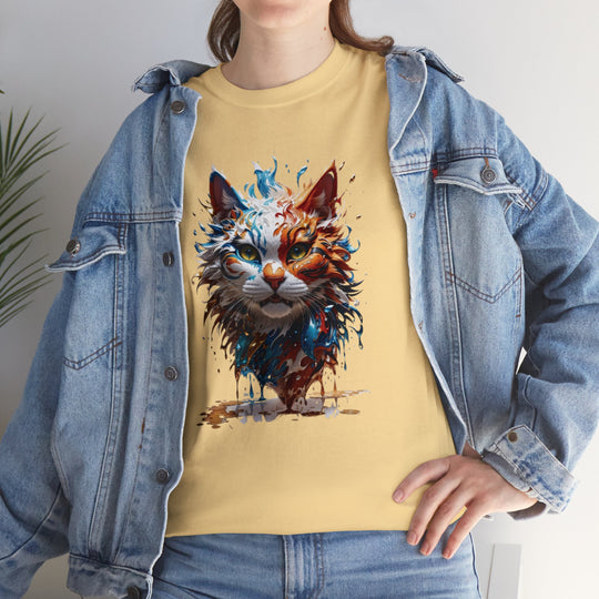 Marine Meow Aqua Purr T-shirt - Cat Splash