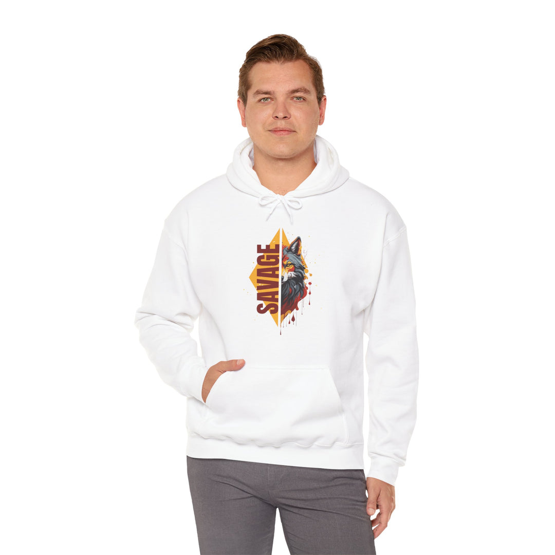 Savage Flame Wolf Hoodie - Heat of the Wild