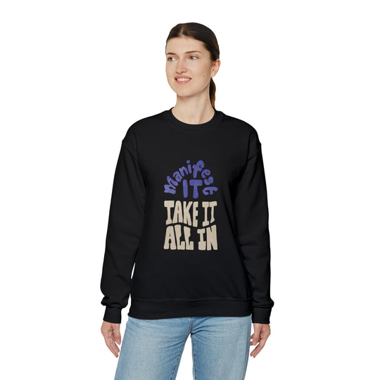 Manifest It Unisex Heavy Blend™ Crewneck Sweatshirt - Wave Fusions