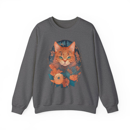 Garden Gaze Cat Petals and Paws Sweatshirt - Blooming Cat