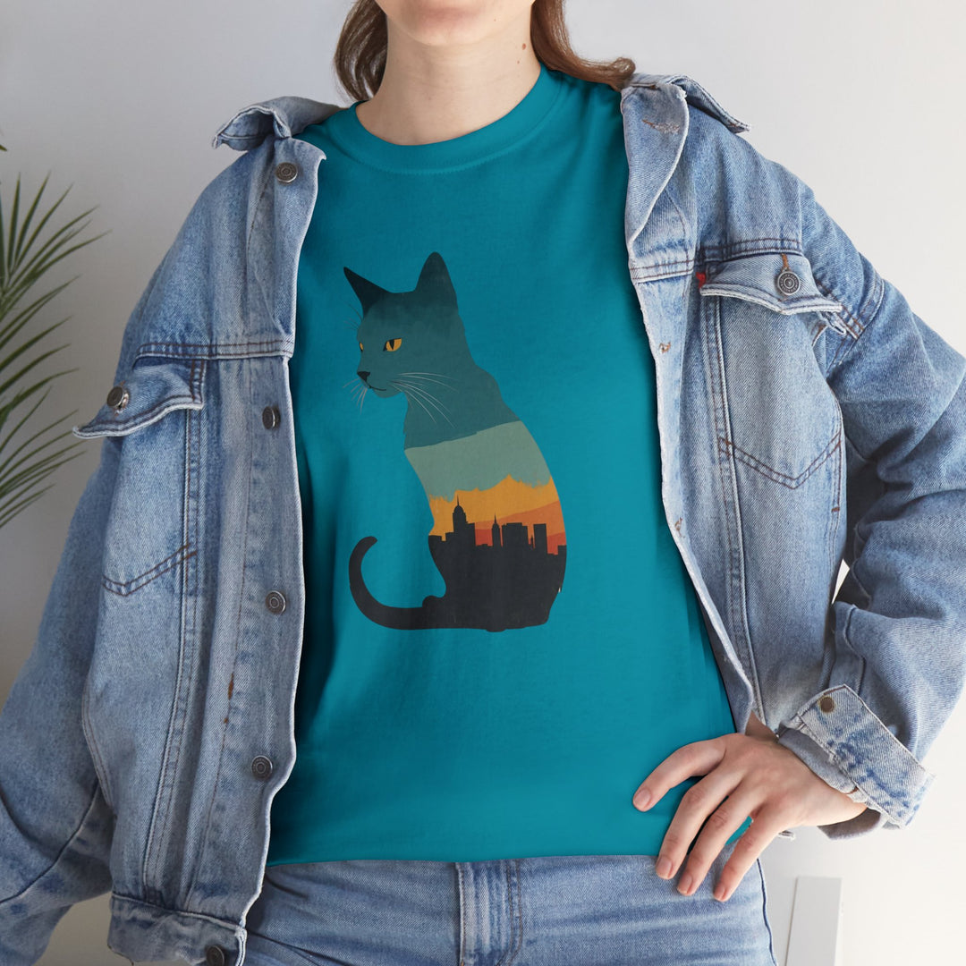 Cityscape Cat Hoodie T-shirt - Metropolitan Purr Line