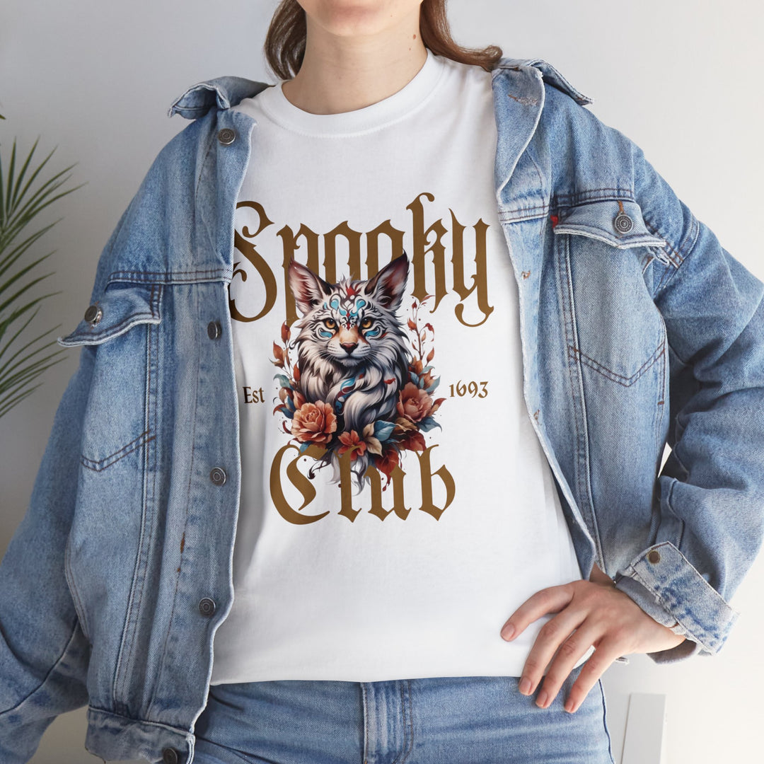 Spooky Club Floral Feline Cat T-Shirt - Spooky Club Charm